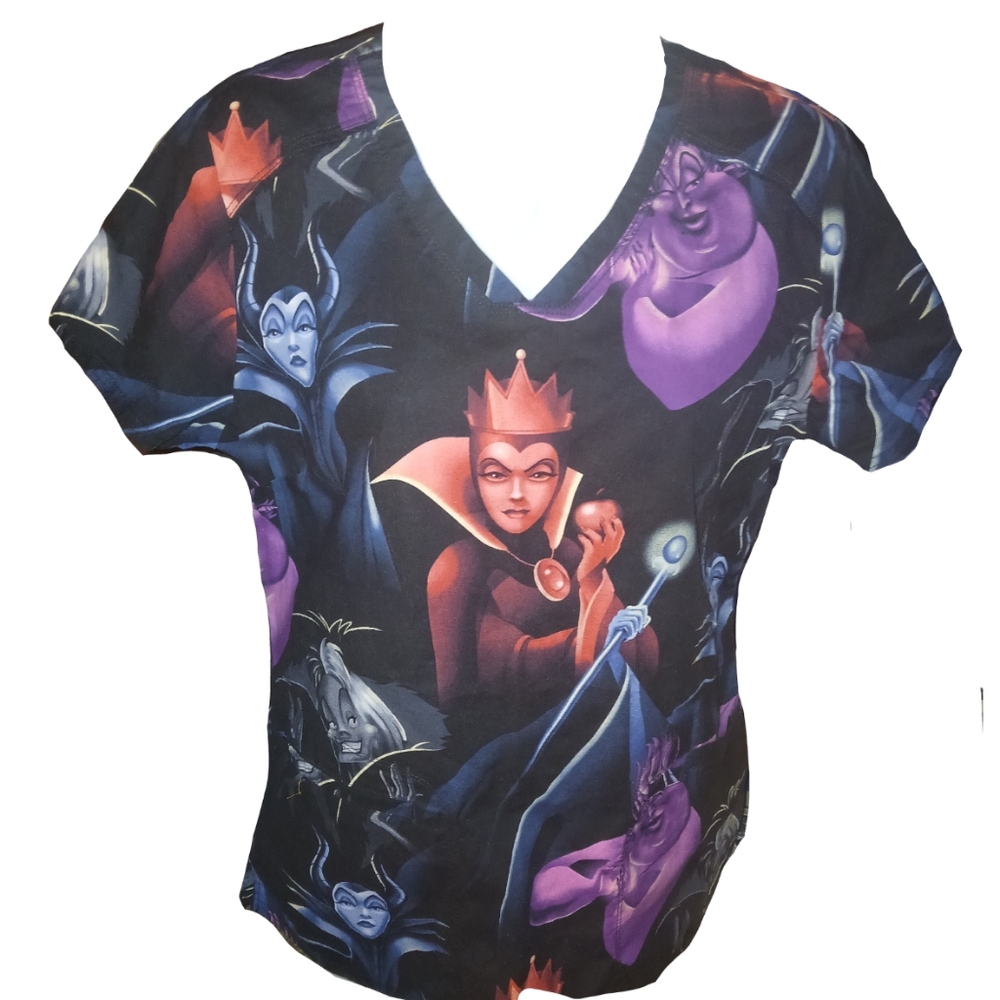 💴 Disneys "Villains" Scrub Top by Cherokee